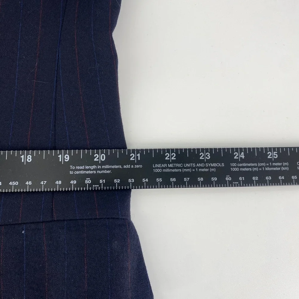 Christian Dior Monsieur Pinstripe Blazer Mens Suit Jacket Navy Blue‎ Red Stripe